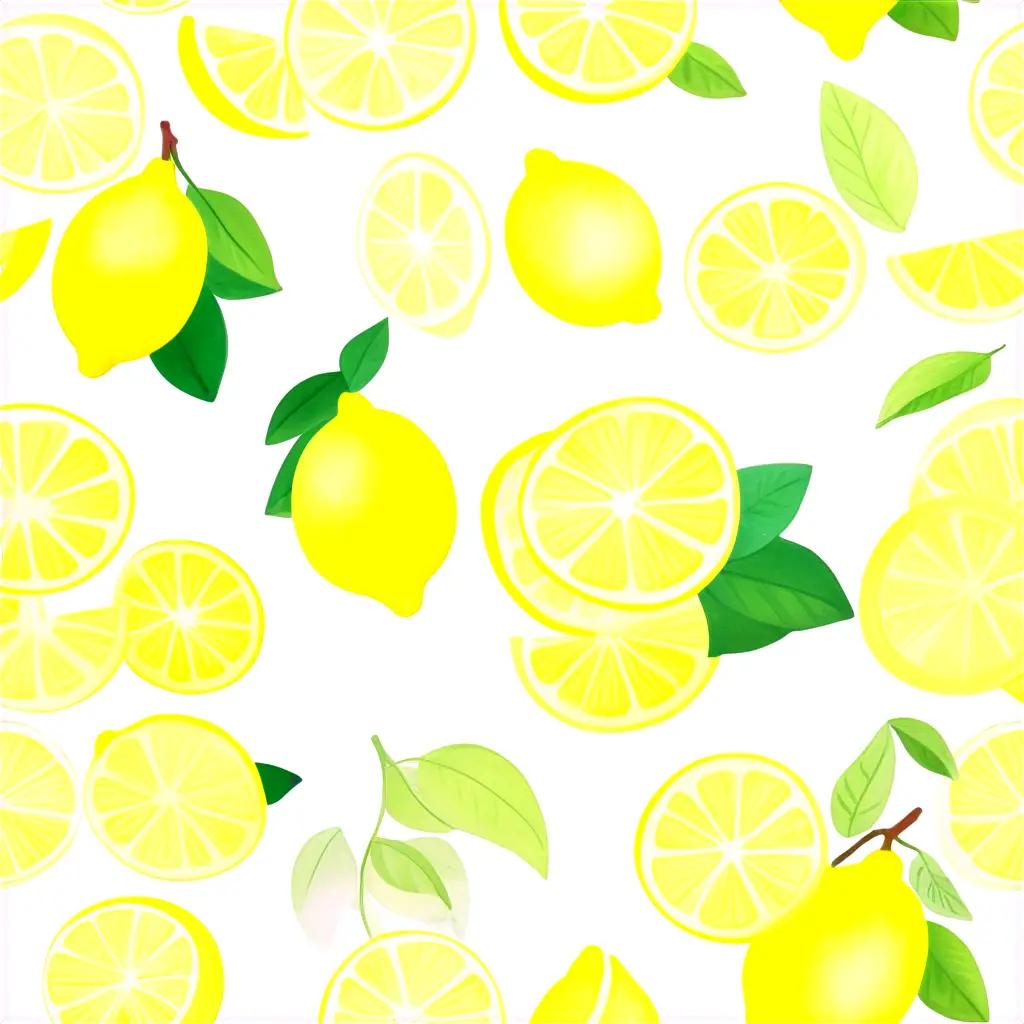 brightly colored drawing of lemons for kids