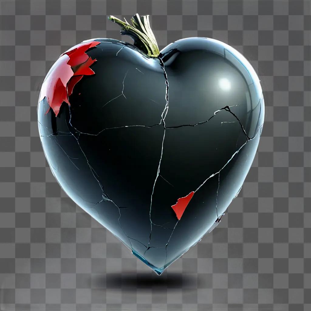 broken heart A black heart with a red tear in it