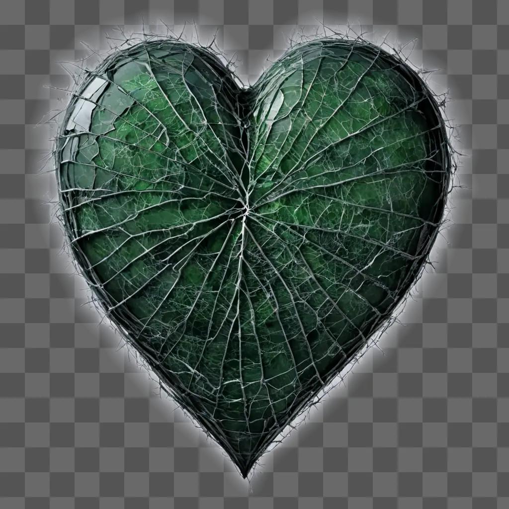 broken heart A green heart with a broken edge