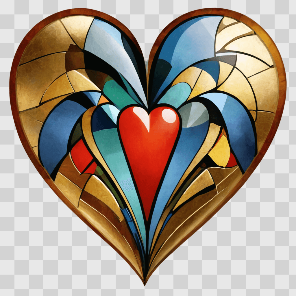 broken heart A heart made of multicolored stained glass