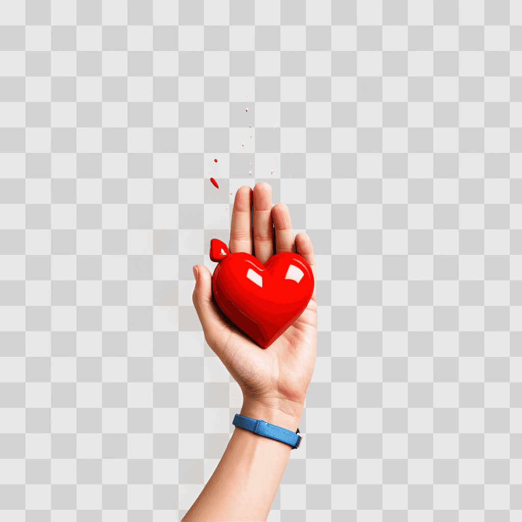 broken heart A person holding a red heart in a blue wristband