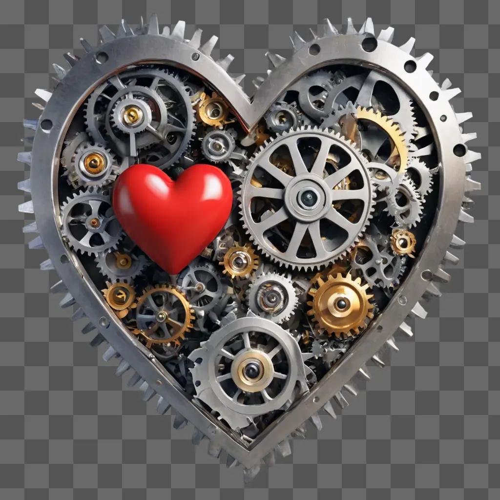 broken heart A red heart with gears inside it