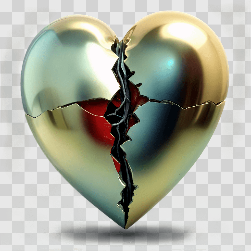 broken heart Broken heart in shiny metallic design