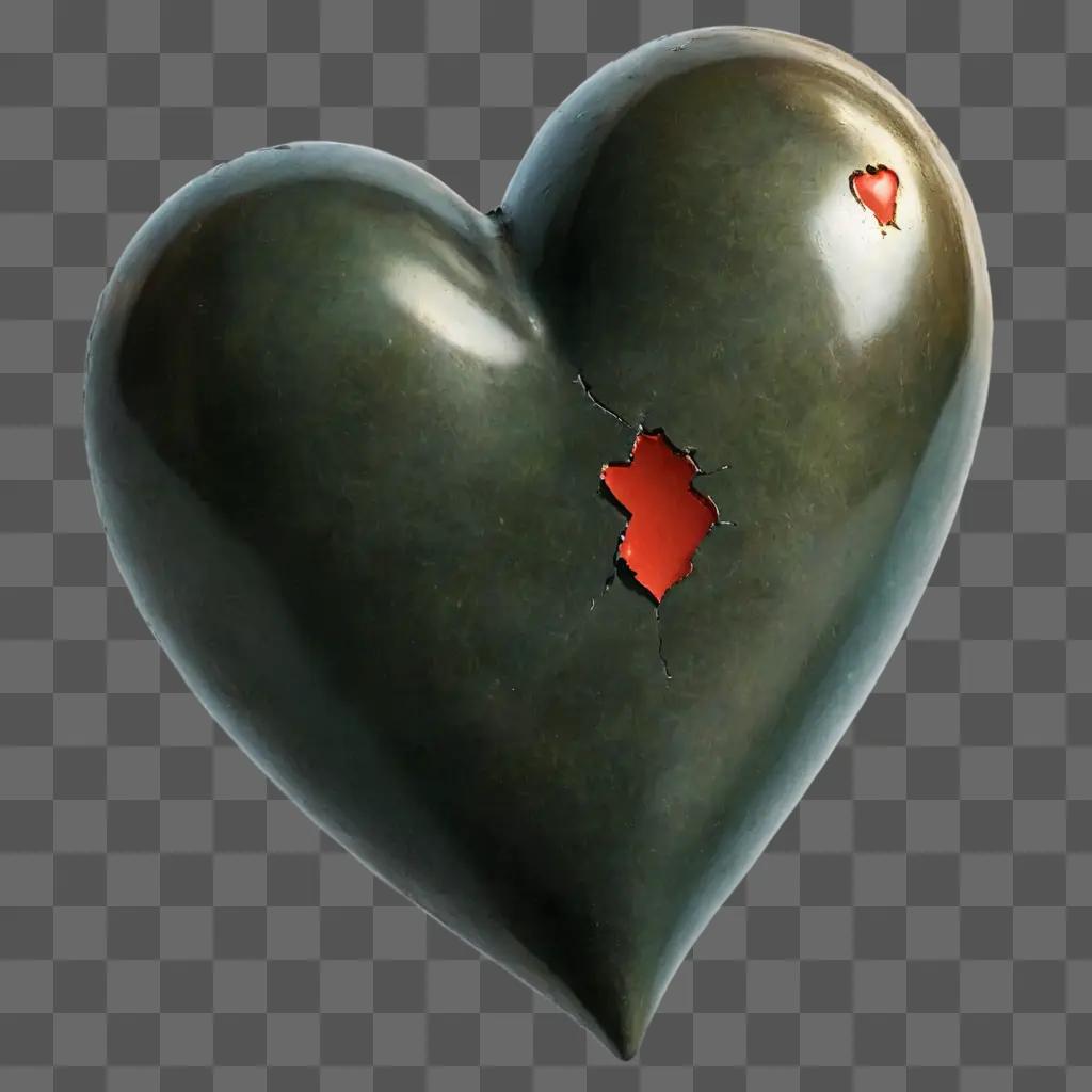 broken heart Heart with a broken red spot on it