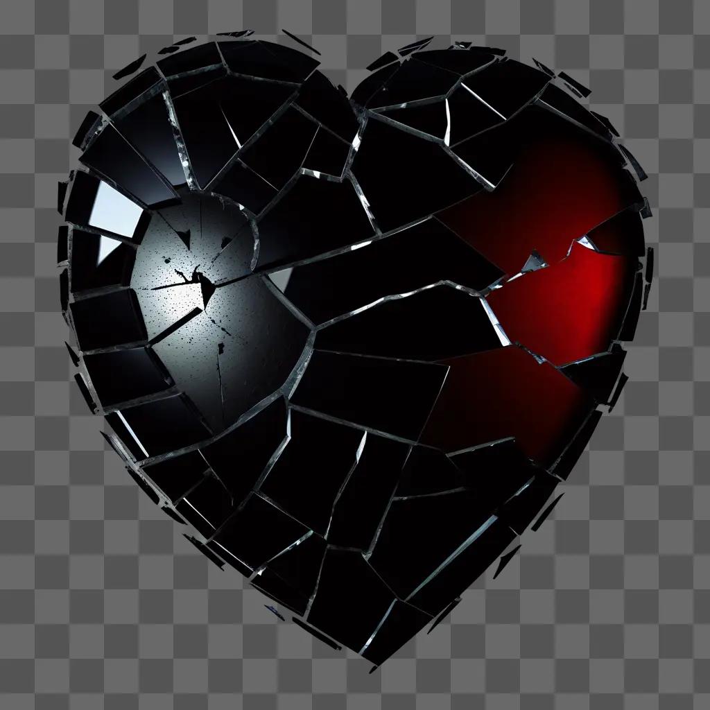 broken heart in a glass heart shape