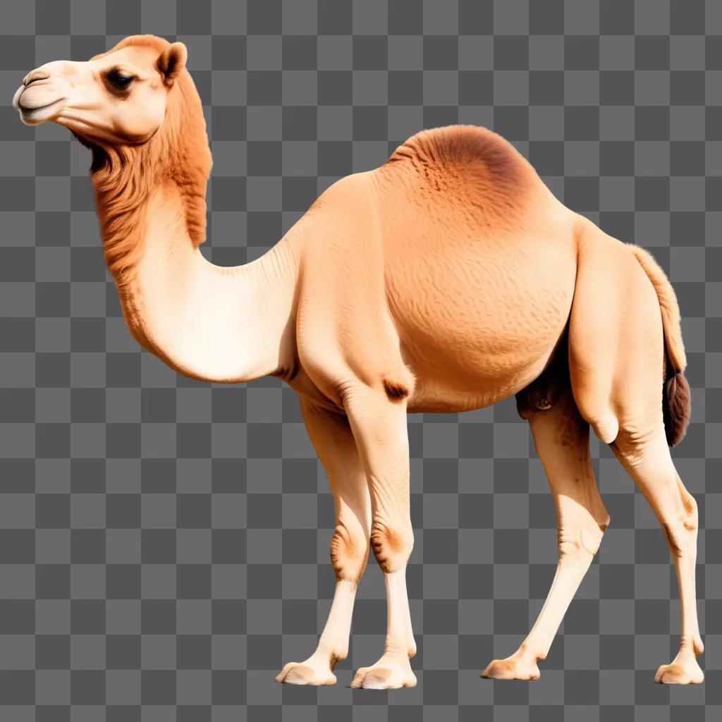 brown and white camel is drawn with colour