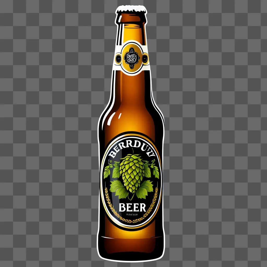 brown bottle of beer with a green top