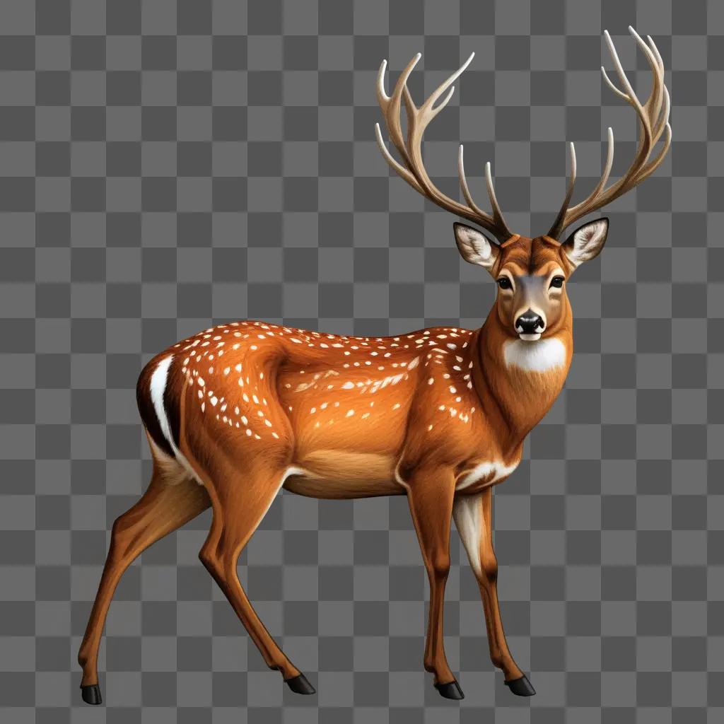 brown deer drawing on a brown background