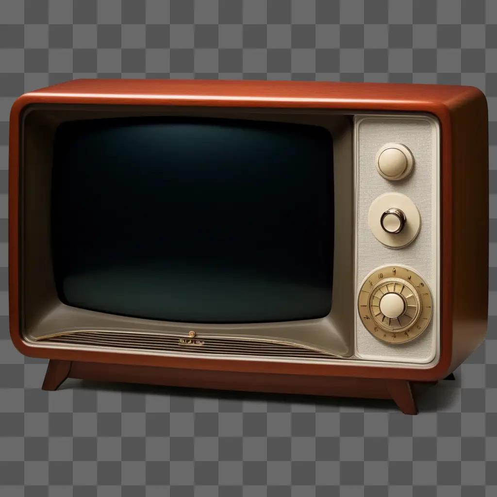 brown old television with black screen