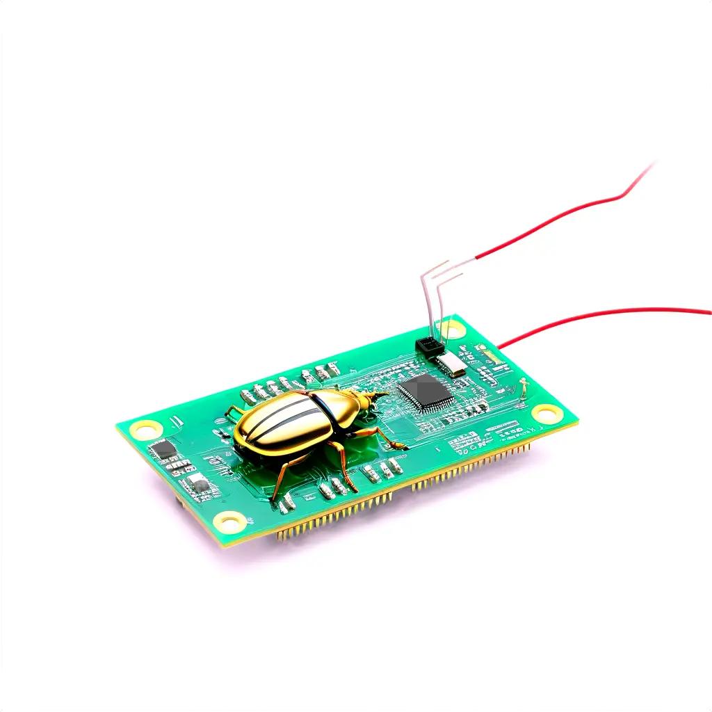 bug on a circuit board with wires