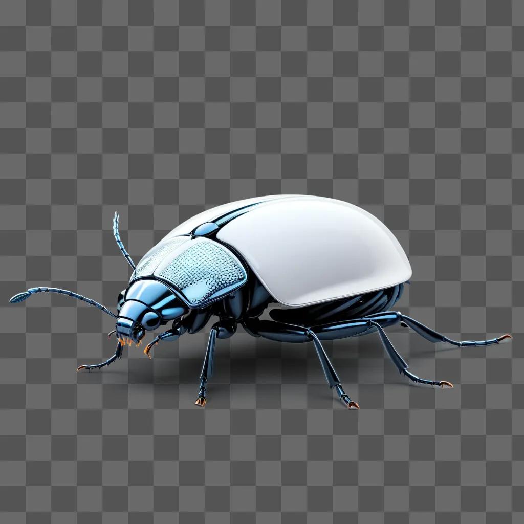 bug on a gray background with glowing eyes