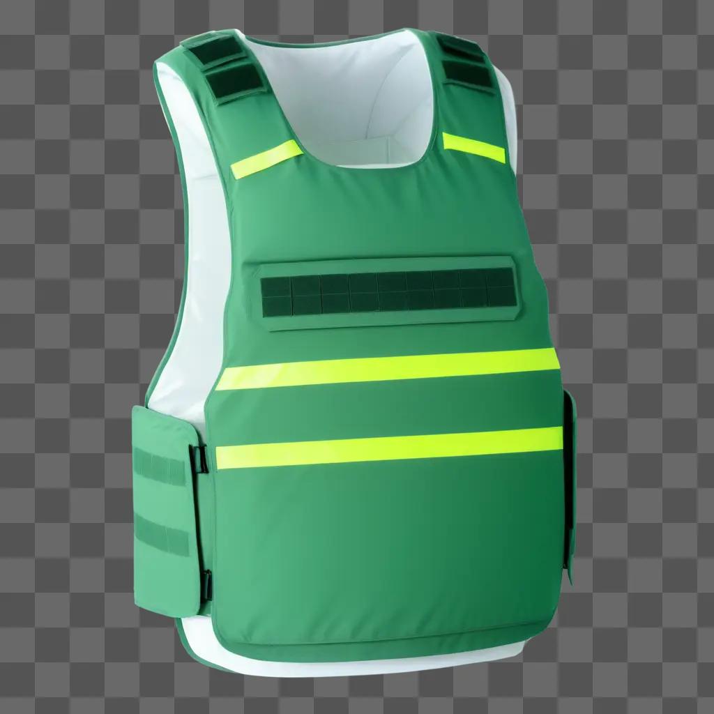 bulletproof vest with bright yellow stripes