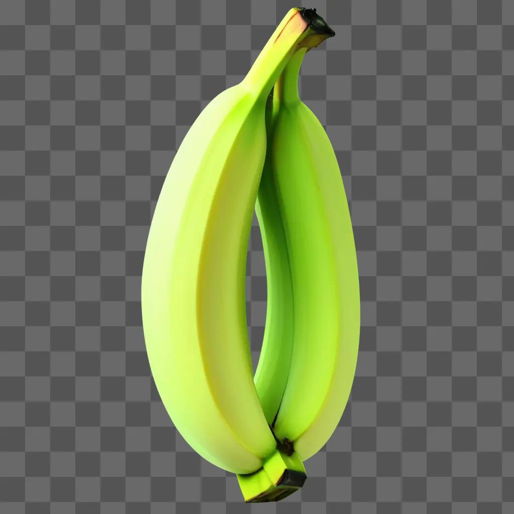 bunch of bananas on a green background