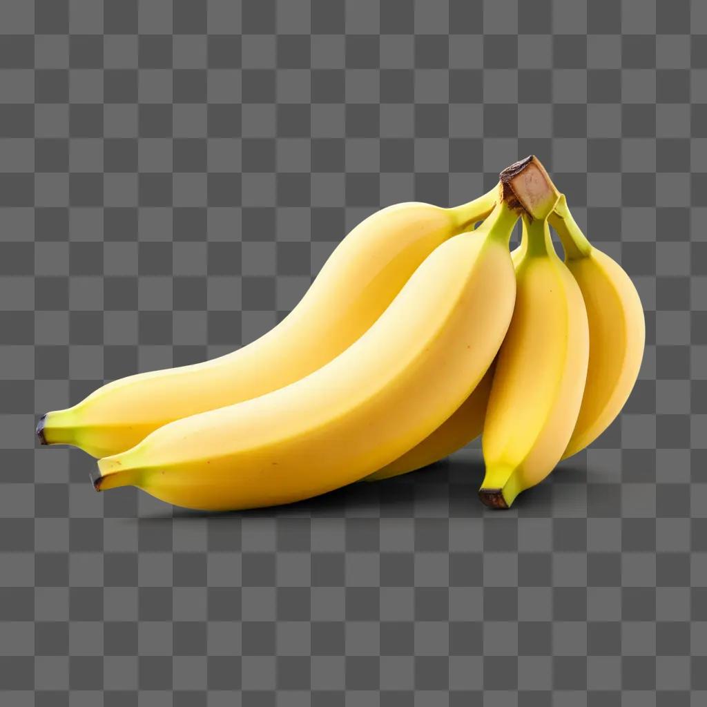 bunch of bananas on a yellow background