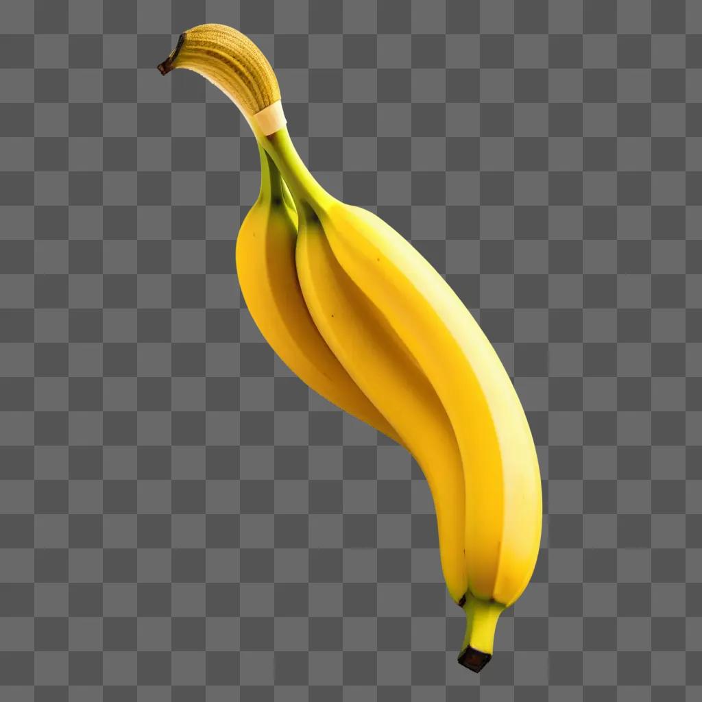 bunch of bananas sits on a yellow background