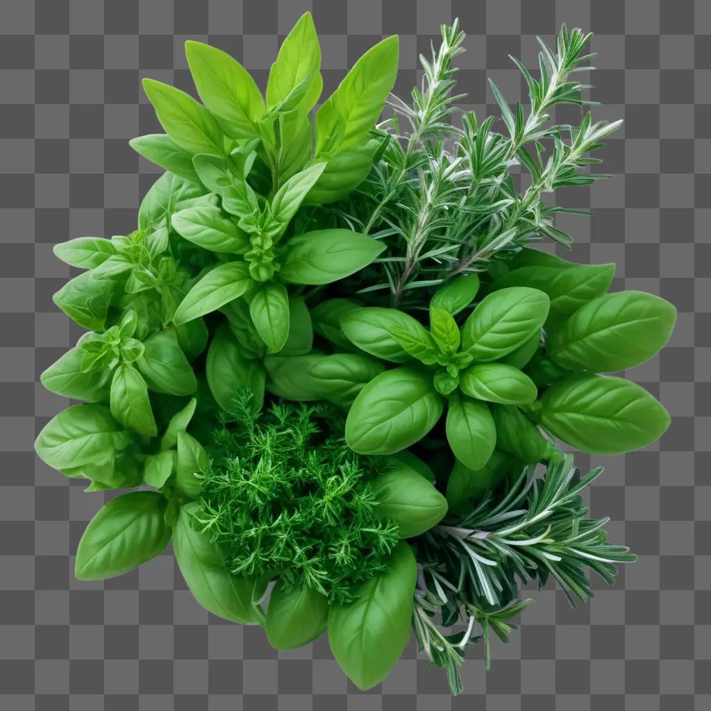 bunch of green herbs in a bowl