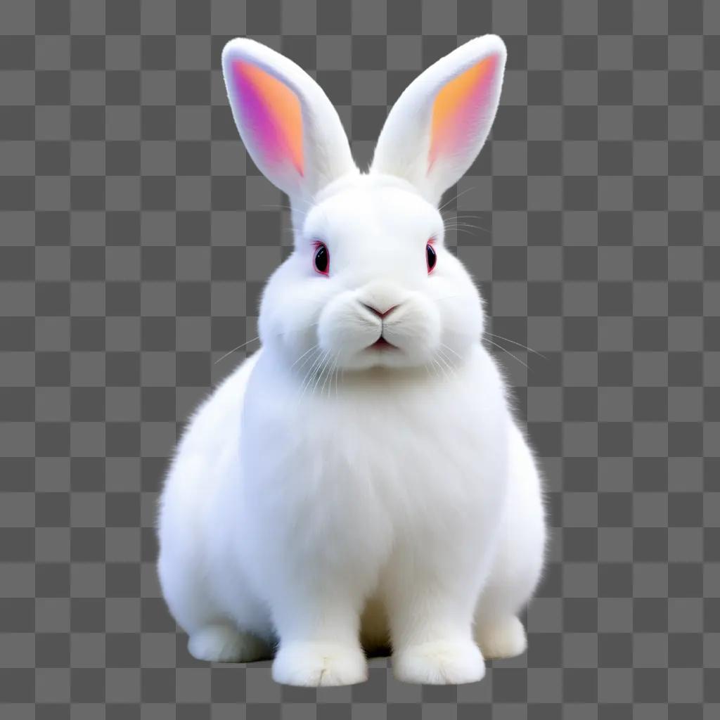 bunny with transparent ears and pink nose