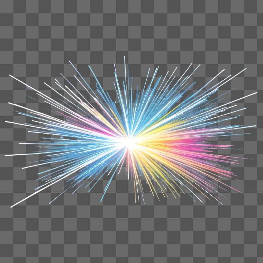 burst of colorful sparks against a blue background