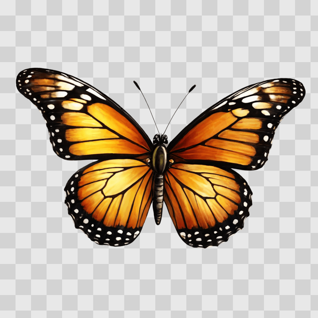 butterfly clip art A Monarch butterfly is shown in the foreground