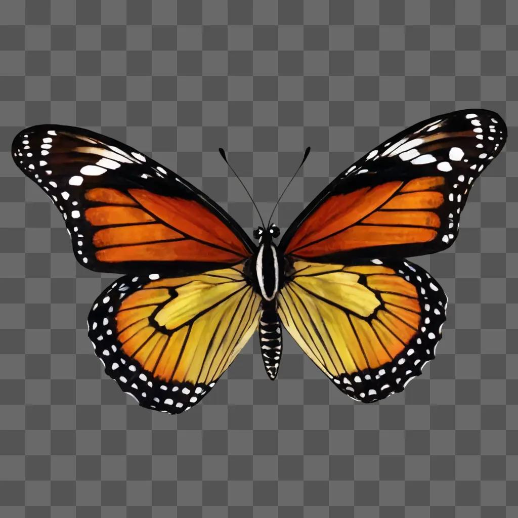 butterfly clip art A butterfly with a red and orange body