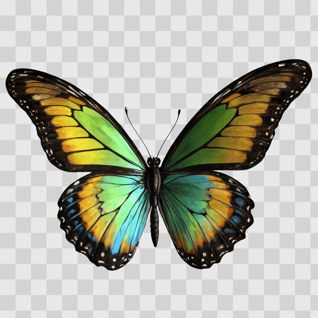 butterfly clip art A colorful butterfly with orange and yellow wings