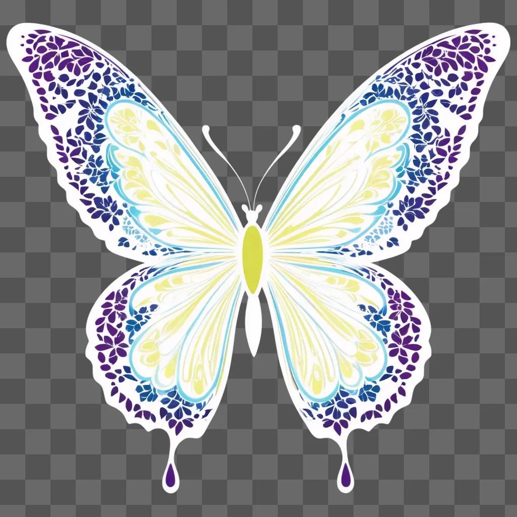 butterfly design with purple and blue colors