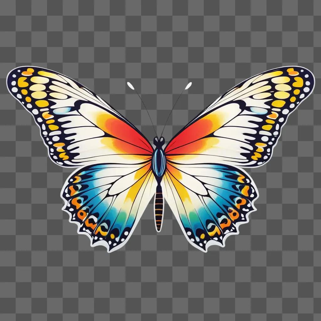 butterfly design with vivid colors on a light background