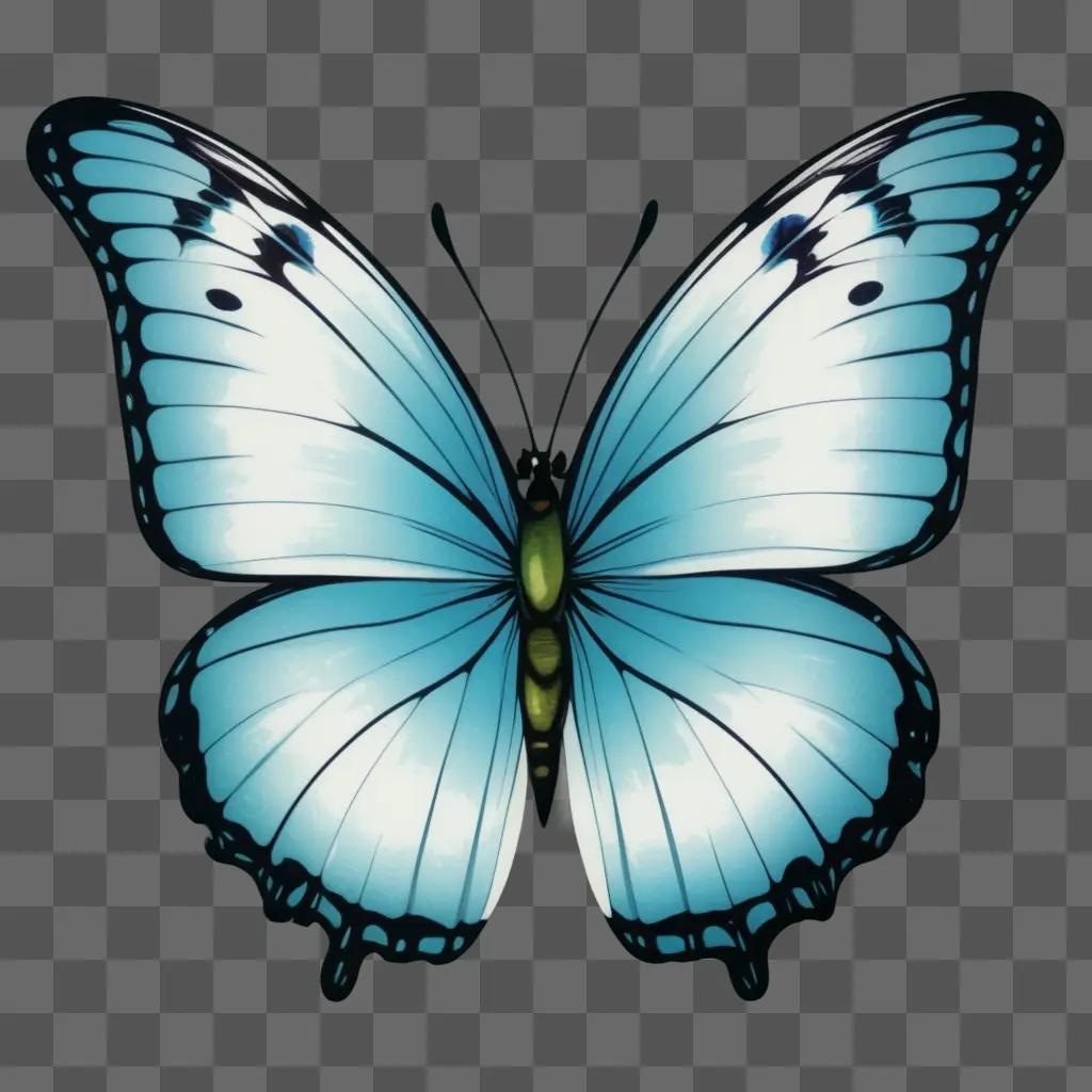 butterfly in a blue and white color scheme