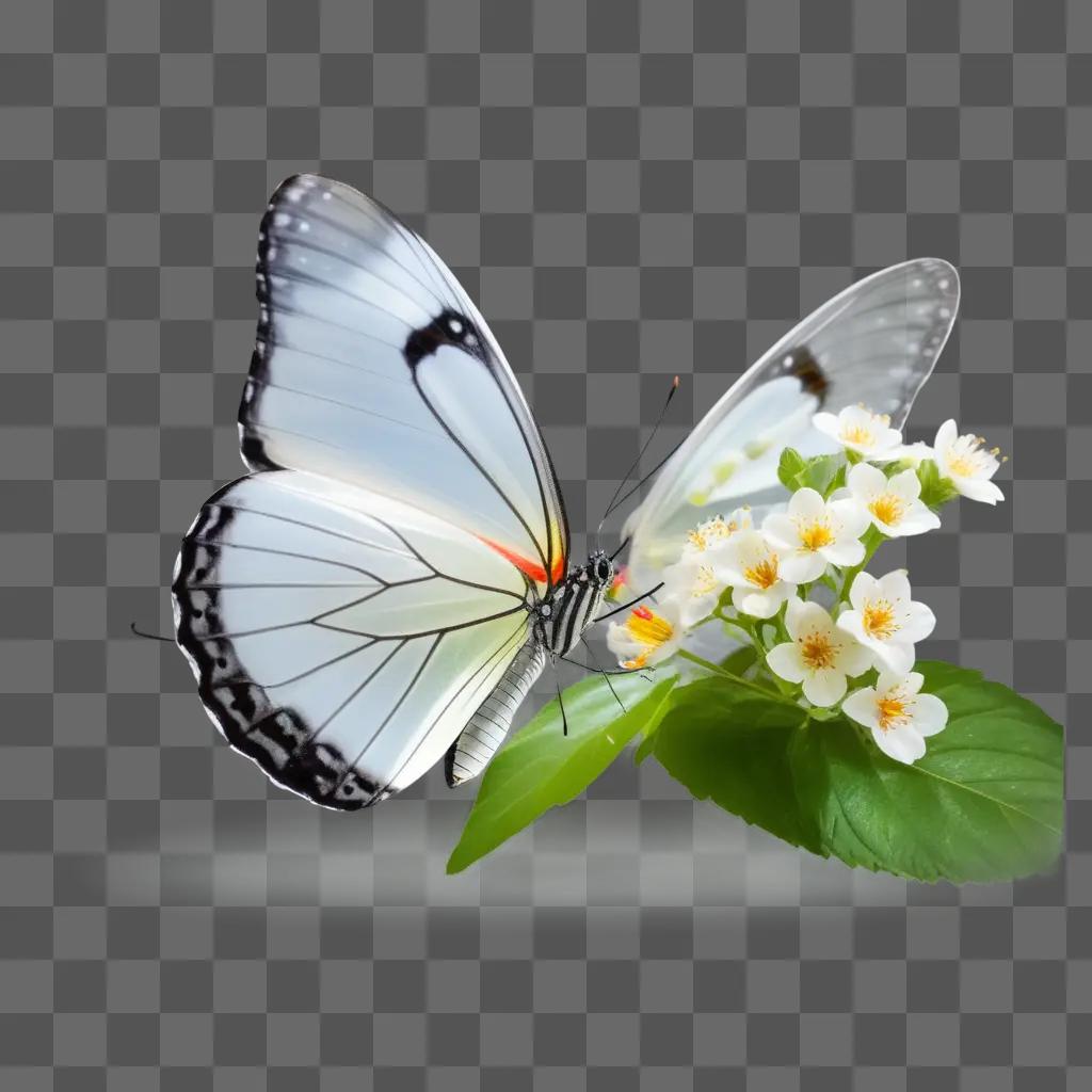 butterfly is flying in a transparent environment