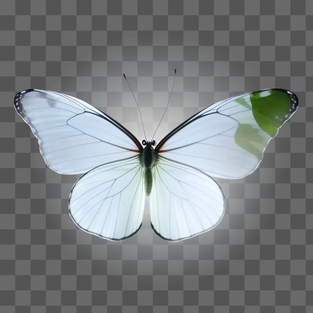 butterfly is transparent on a white background