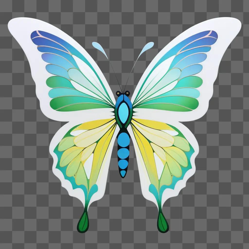 butterfly with a blue and green design