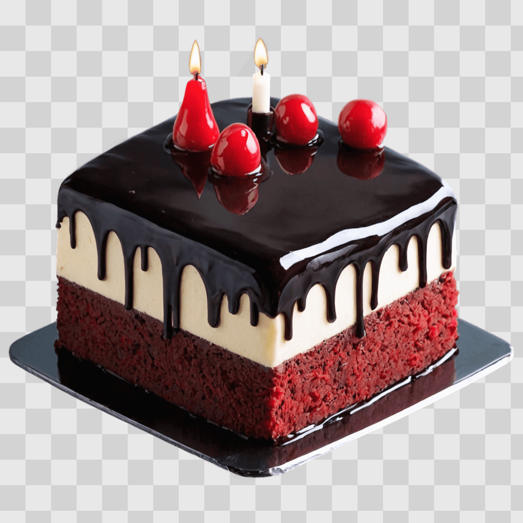 cake clipart A chocolate cake with candles on top of it