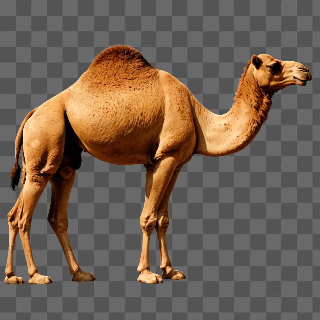 camel clipart A camel stands on a brown surface