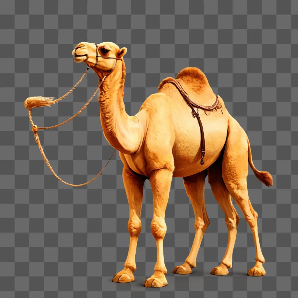 camel clipart A camel with a bridle on its back