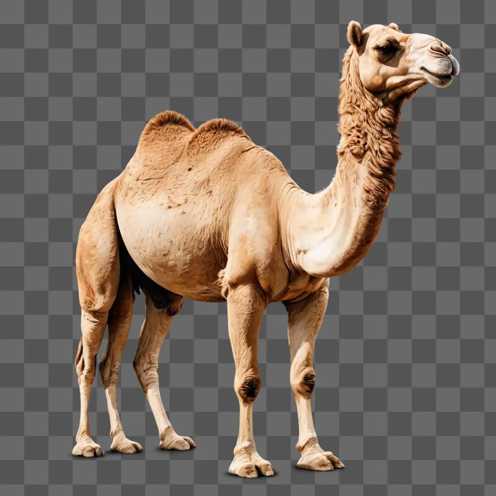 camel drawing realistic A camel stands on a beige background