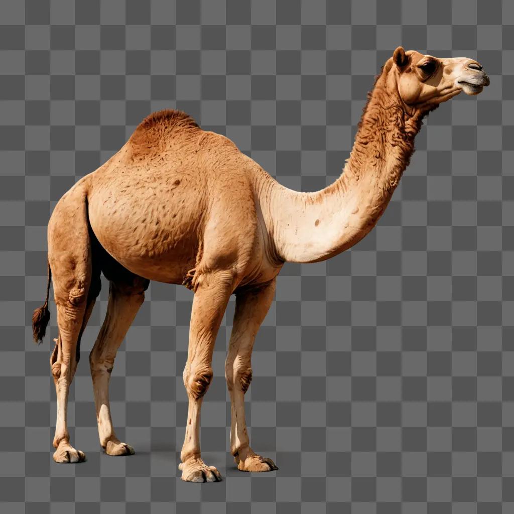 camel drawing realistic A camel stands on a brown background