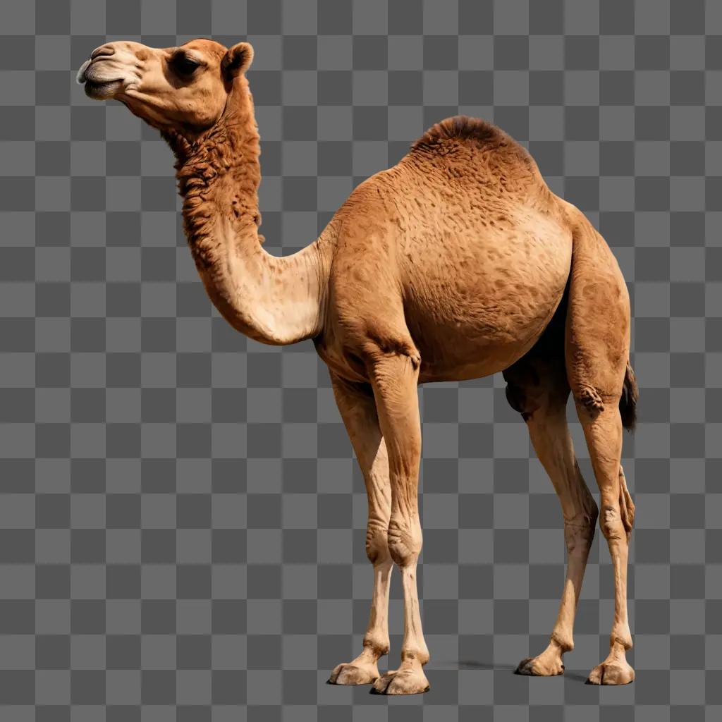 camel drawing realistic A camel with a blurry background stands in a brown room