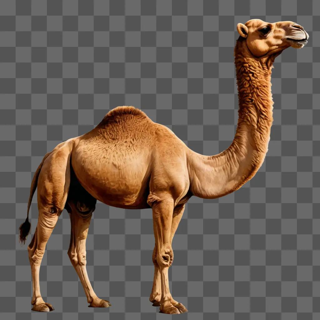 camel drawing realistic A camel with a large brown background