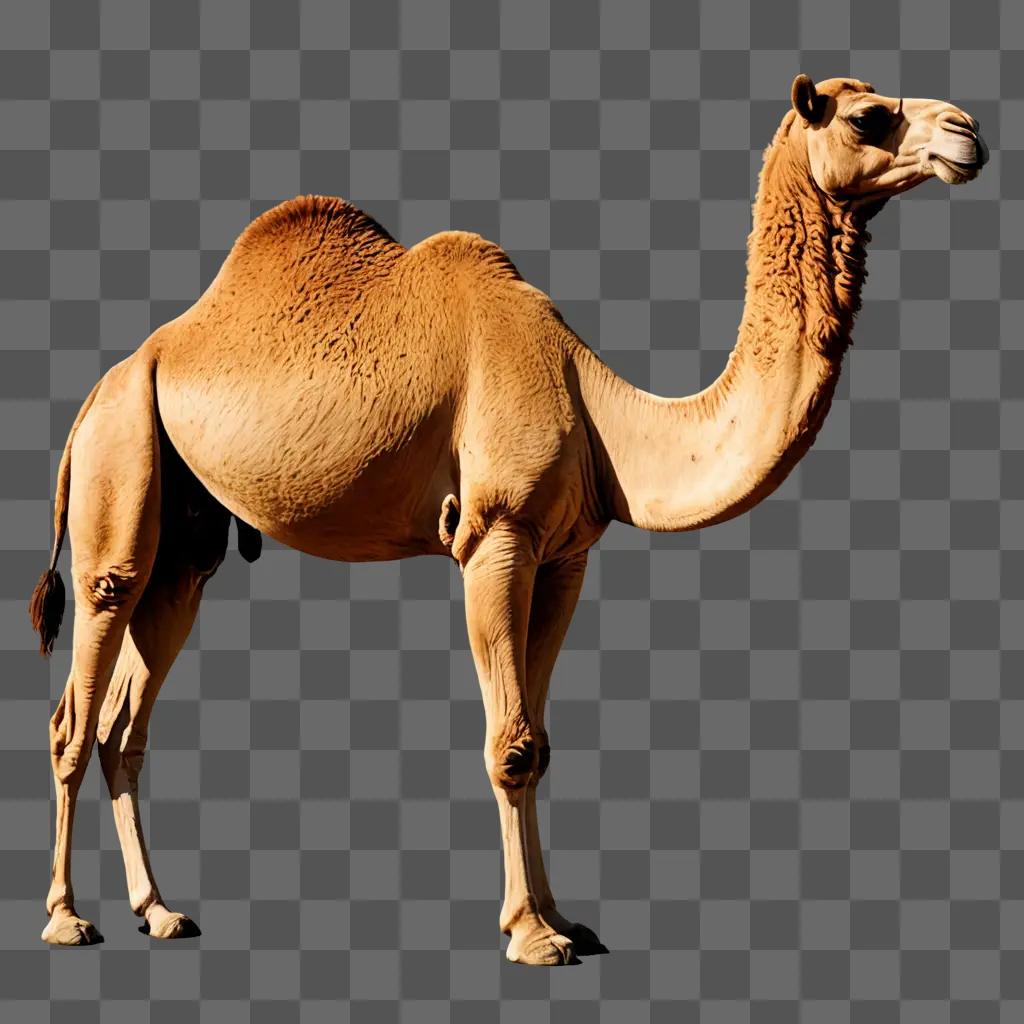 camel drawing with colour A camel standing in the middle of a brown background