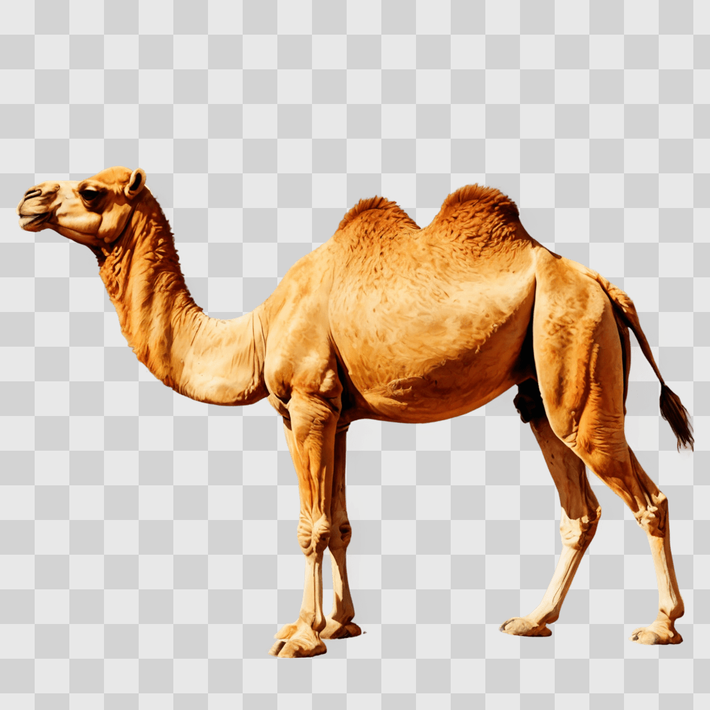 camel drawing with colour A camel standing on a brown surface