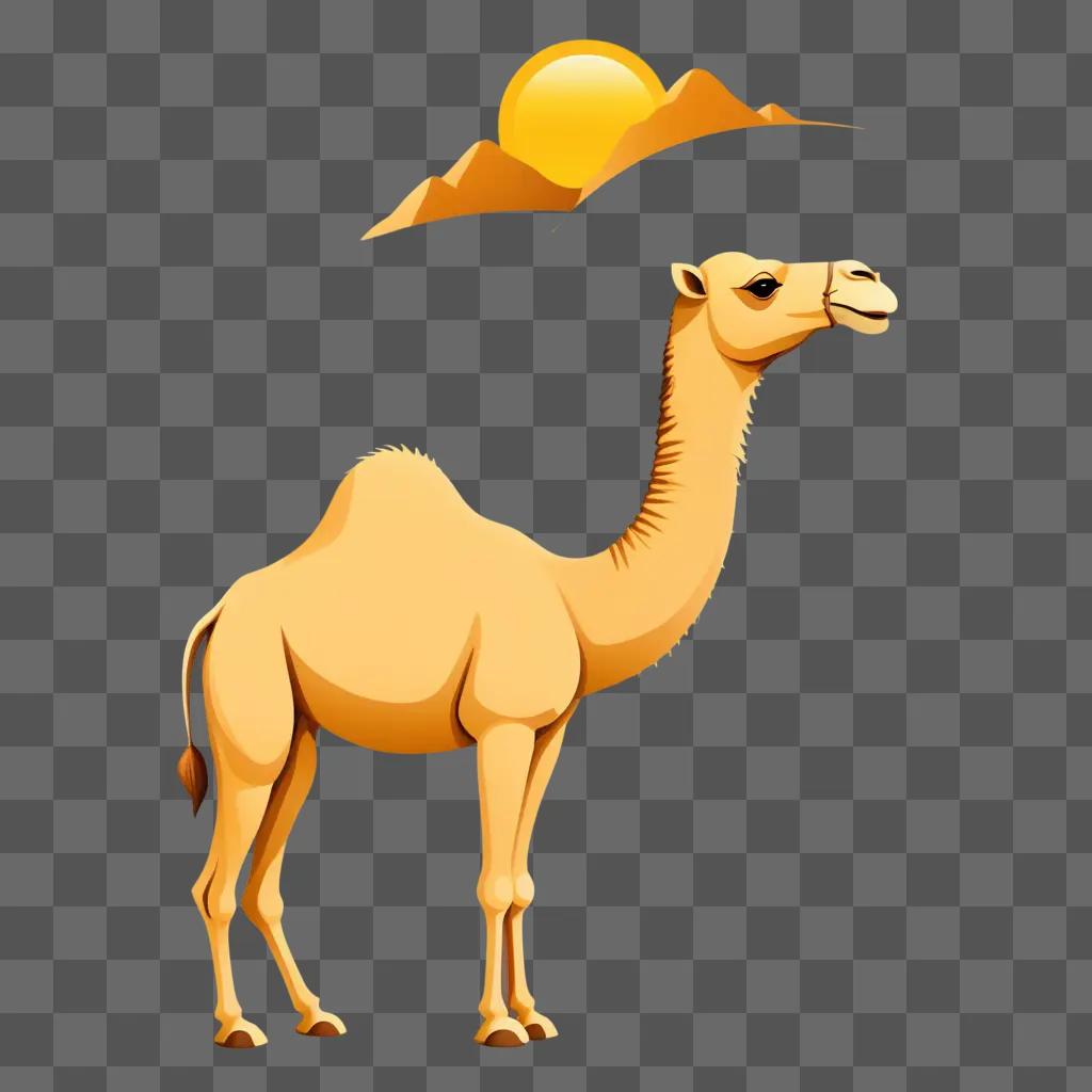 camel emoji standing in a desert landscape