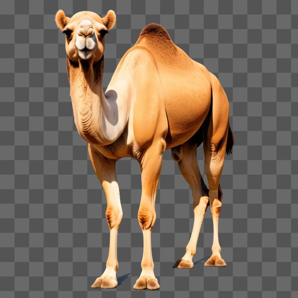 camel with a white nose and brown legs