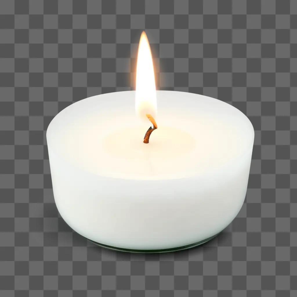 candle with a glowing light in the center