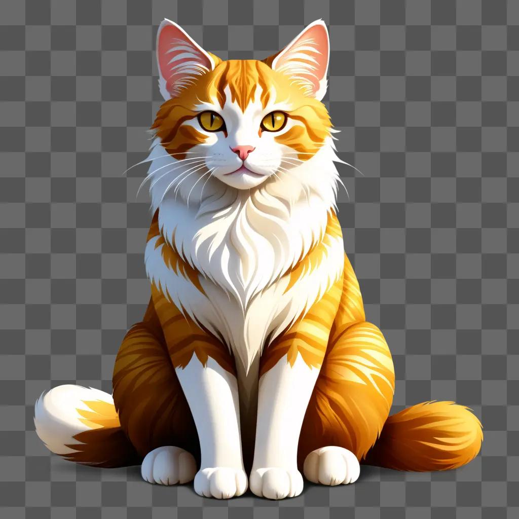 captivating cat image with a unique orange and white color scheme