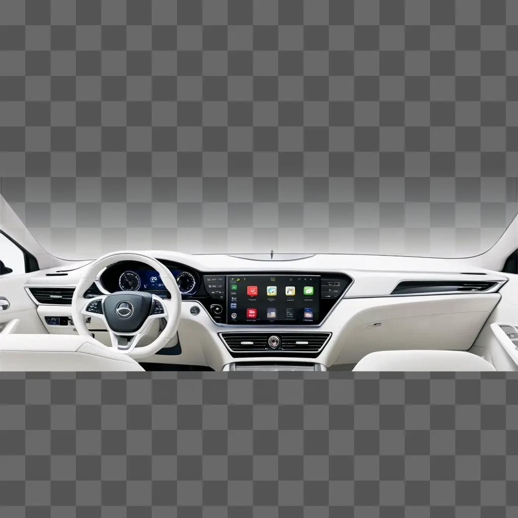 car interior with a dashboard and steering wheel