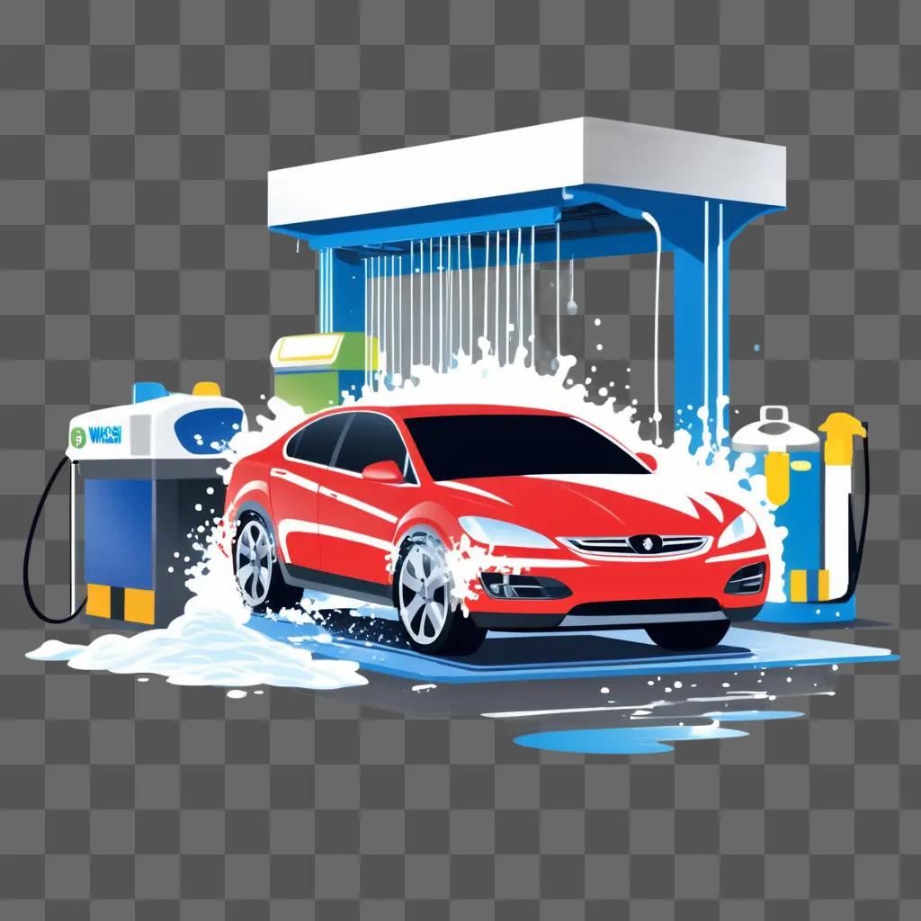 car is being washed at a car wash