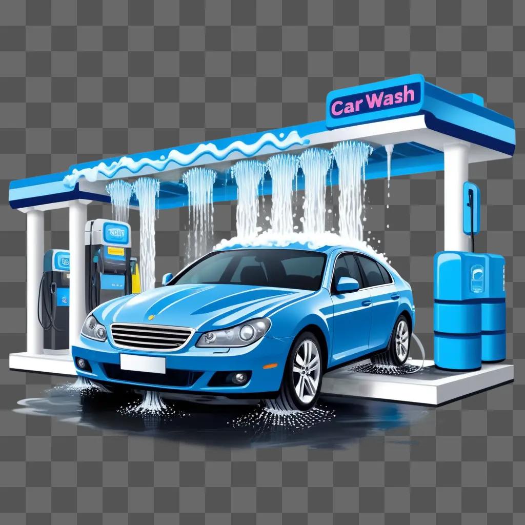 car is being washed at a car wash