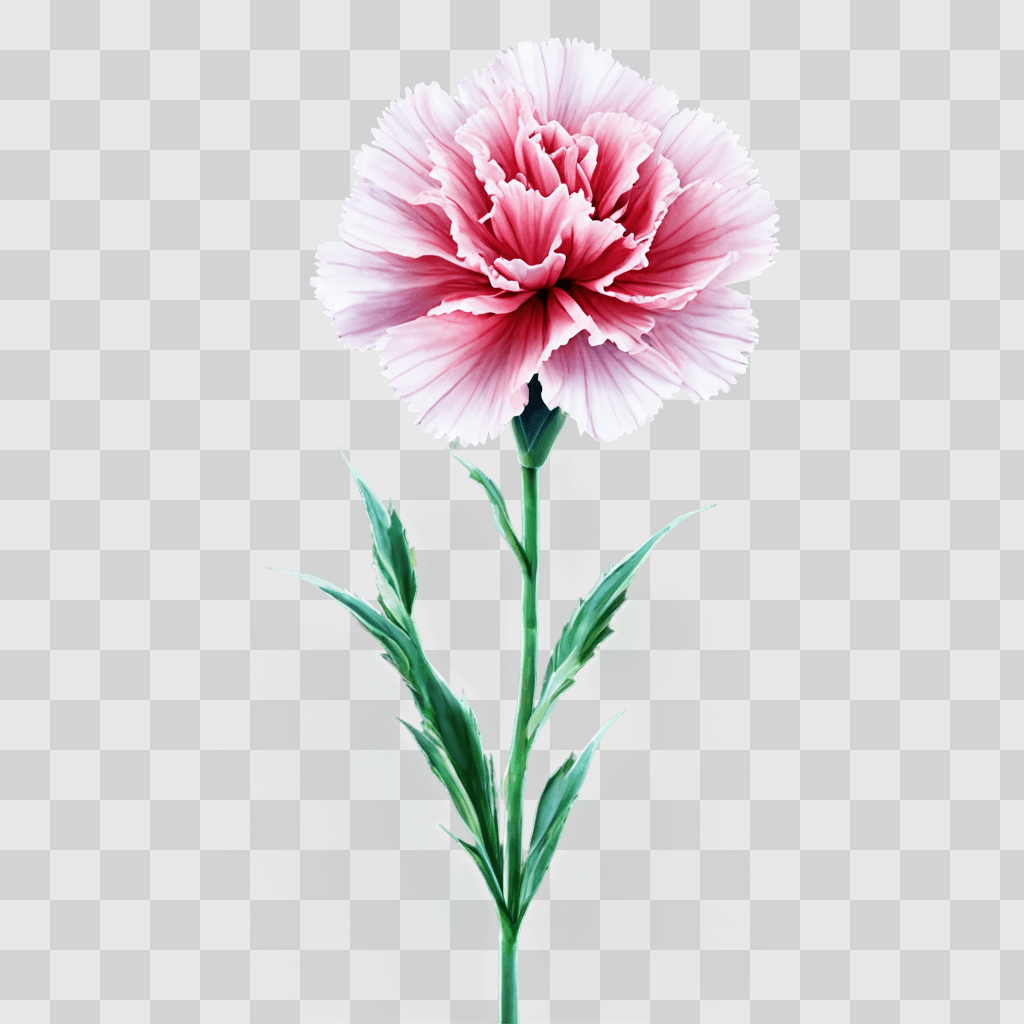 carnation flower drawing A pink carnation stands out against a green background