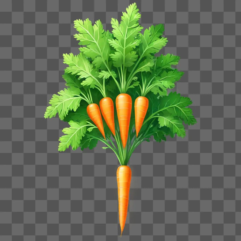 carrot clipart A bunch of carrots on a green background