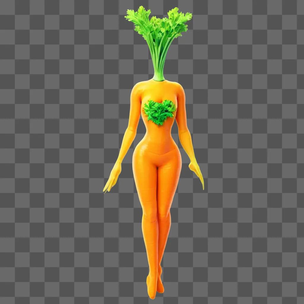 carrot clipart A carrot-headed woman in a yellow outfit